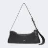 Small leather shoulder bag, black