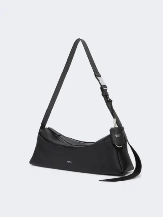 Small leather shoulder bag, black