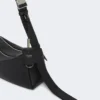 Small leather shoulder bag, black