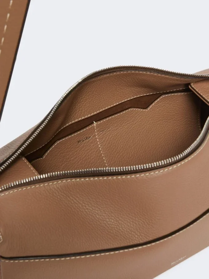 Small leather shoulder bag, brown Small leather shoulder bag, brown