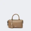 Small natural leather bowler bag, mud Small natural leather bowler bag, mud