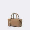 Small natural leather bowler bag, mud Small natural leather bowler bag, mud