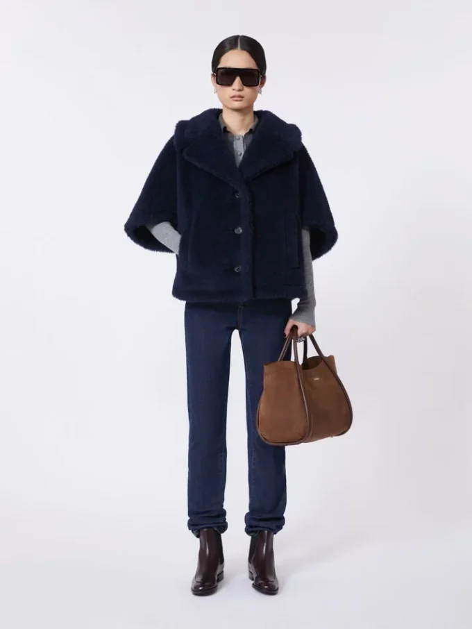 Small nubuck leather marine bag, dark brown Small nubuck leather marine bag, dark brown