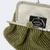 Small raffia-effect pasticcino bag, sage green