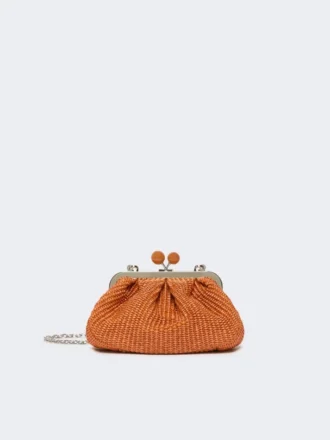Small raffia-effect pasticcino bag, salmon