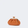 Small raffia-effect pasticcino bag, salmon