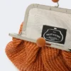 Small raffia-effect pasticcino bag, salmon