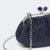 Small raffia-effect pasticcino bag, ultramarine