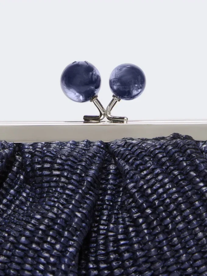 Small raffia-effect pasticcino bag, ultramarine