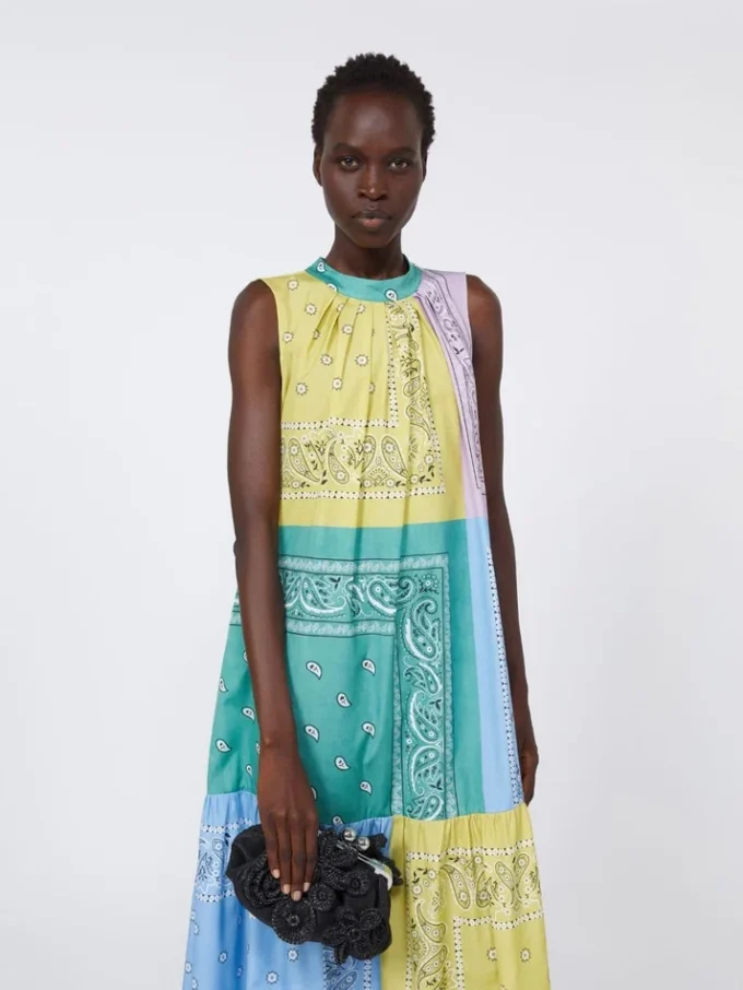 Small raffia-effect pasticcino bag with flowers, black