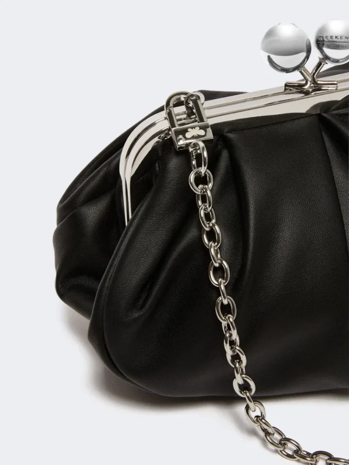 Small sheepskin pasticcino bag, black