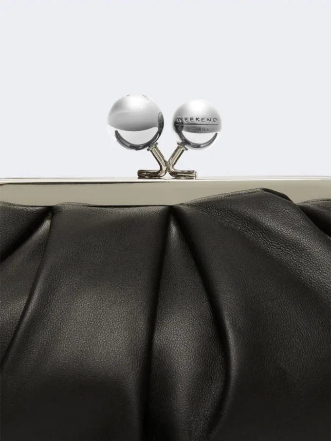 Small sheepskin pasticcino bag, black