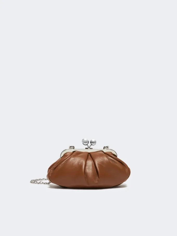 Small sheepskin pasticcino bag, tobacco