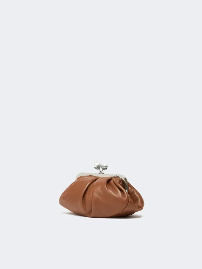 Small sheepskin pasticcino bag, tobacco