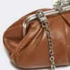 Small sheepskin pasticcino bag, tobacco