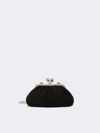 Small suede pasticcino bag, black