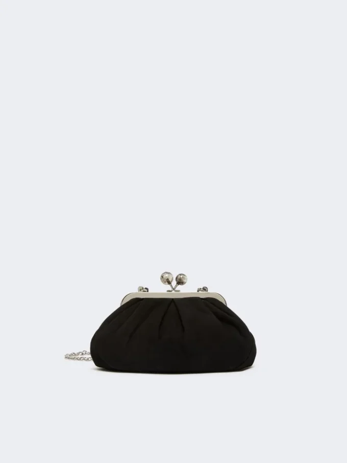 Small suede pasticcino bag, black