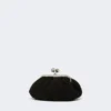 Small suede pasticcino bag, black