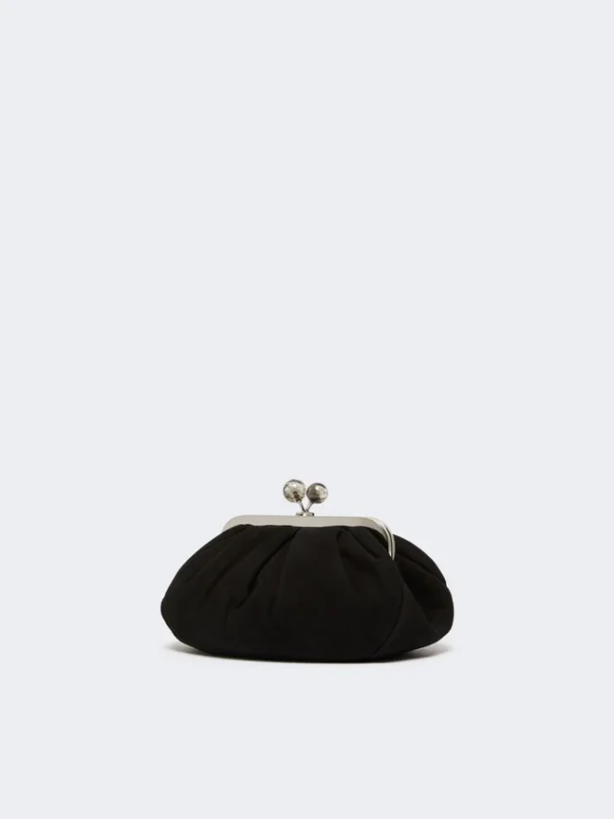 Small suede pasticcino bag, black