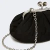 Small suede pasticcino bag, black