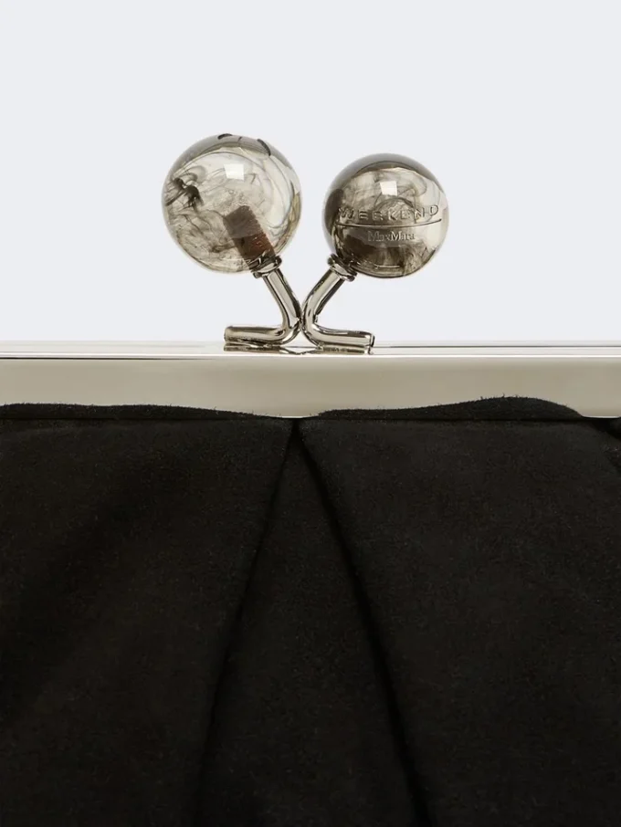 Small suede pasticcino bag, black