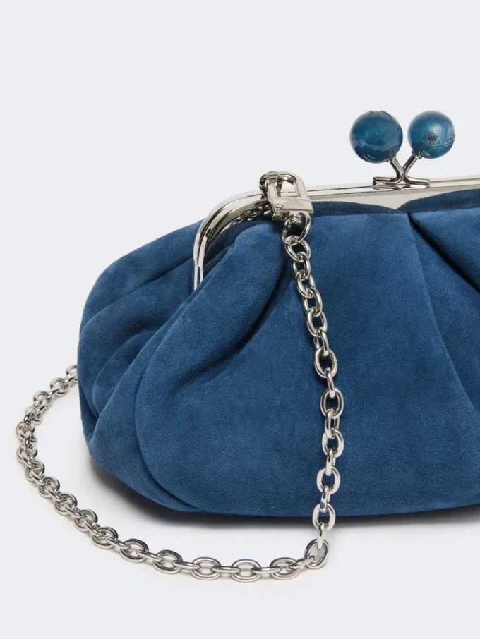 Small suede pasticcino bag, cornflower blue