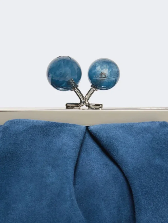 Small suede pasticcino bag, cornflower blue