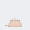Small suede pasticcino bag, powder