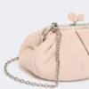 Small suede pasticcino bag, powder