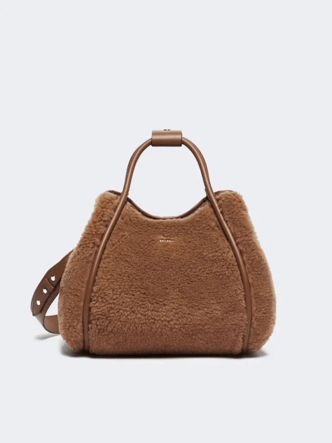 Small teddy fabric marine bag, camel Small teddy fabric marine bag, camel