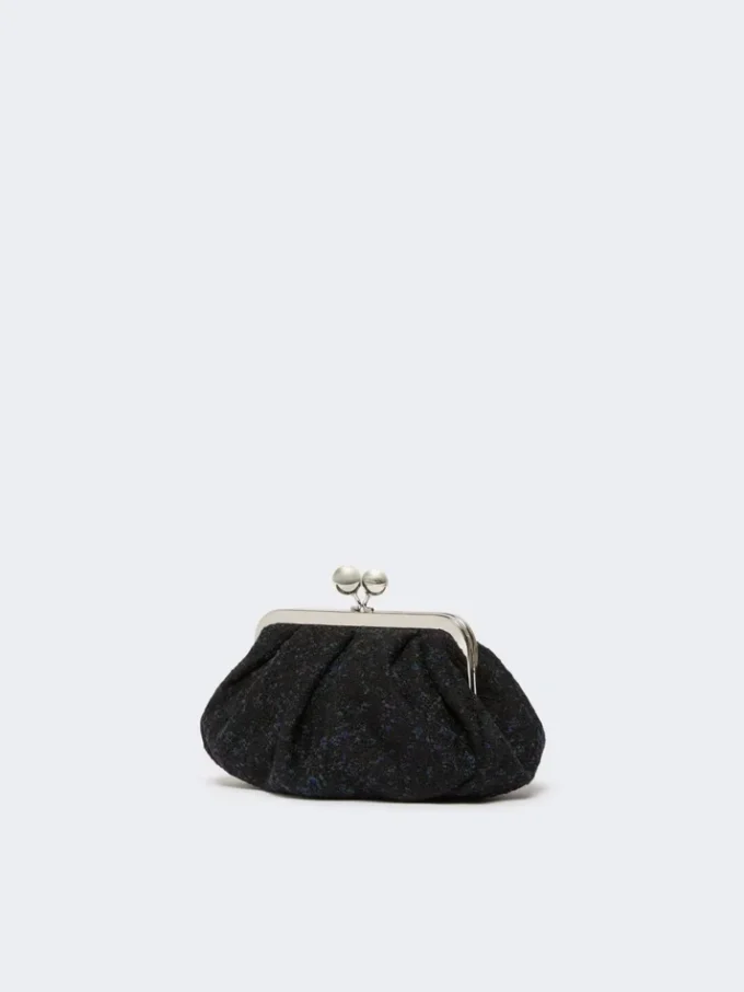 Small wool boucla pasticcino bag, black