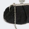 Small wool boucla pasticcino bag, black