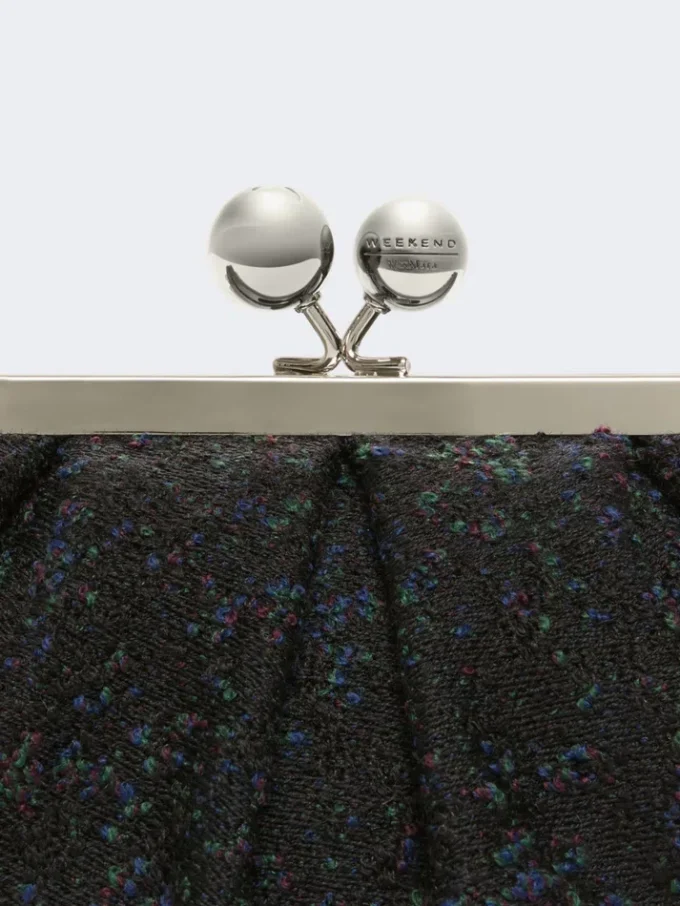 Small wool boucla pasticcino bag, black