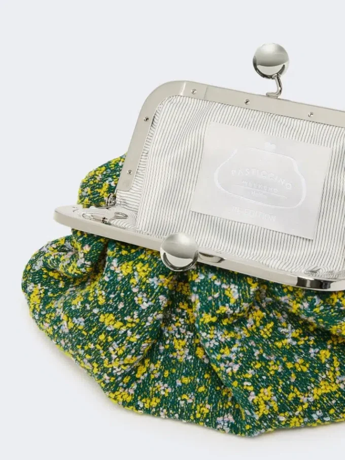 Small wool boucla pasticcino bag, green