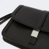 Smooth leather clutch, black