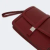 Smooth leather clutch, bordeaux