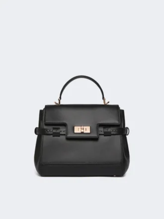 Smooth leather handbag, black Smooth leather handbag, black