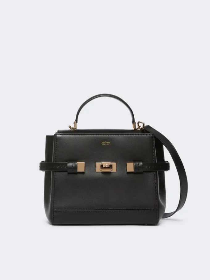 Smooth leather handbag, black Smooth leather handbag, black