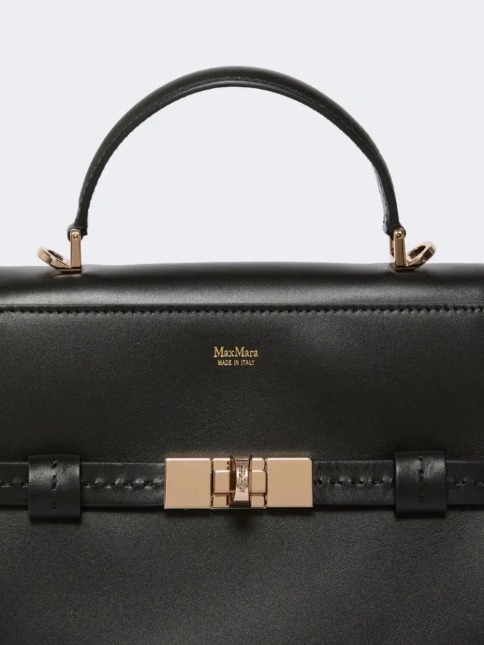 Smooth leather handbag, black Smooth leather handbag, black