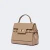 Smooth leather handbag, mud