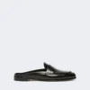 Smooth leather mule moccasins, black Smooth leather mule moccasins, black