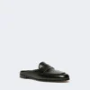 Smooth leather mule moccasins, black Smooth leather mule moccasins, black