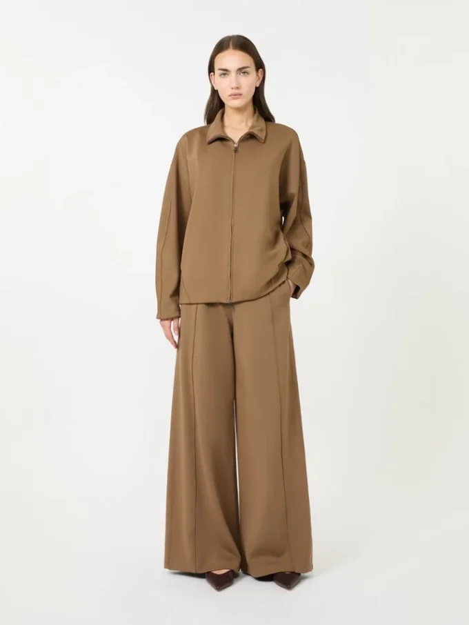 Soft scuba jersey jacket, brown Soft scuba jersey jacket, brown