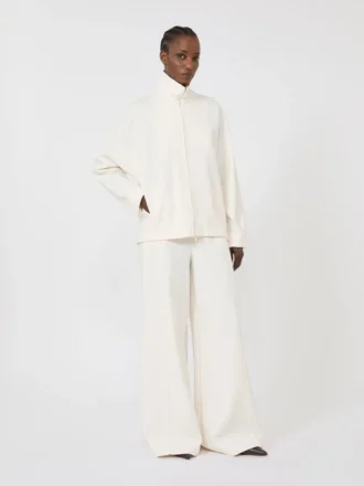 Soft scuba jersey jacket, ivory