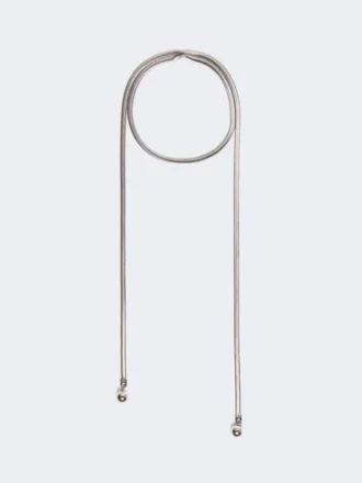 Sphere-detail metal necklace, palladium