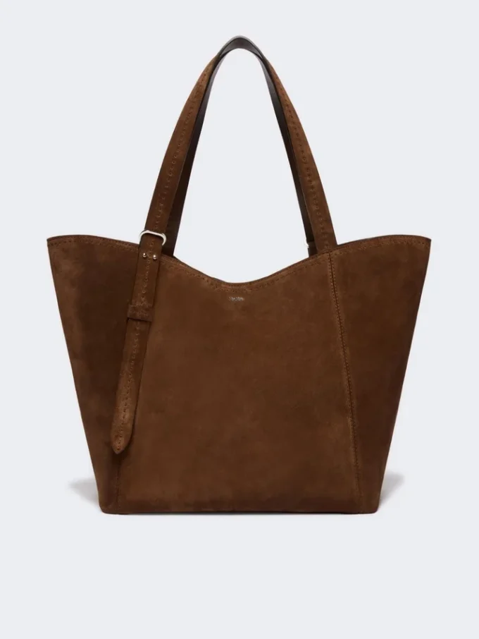 Split leather archetipo handbag, dark brown