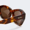 Square bold sunglasses, tawny bronze brown