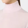 Stockinette-stitched wool polo-neck sweater, pink