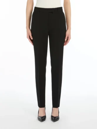 Straight-fit cady trousers, black