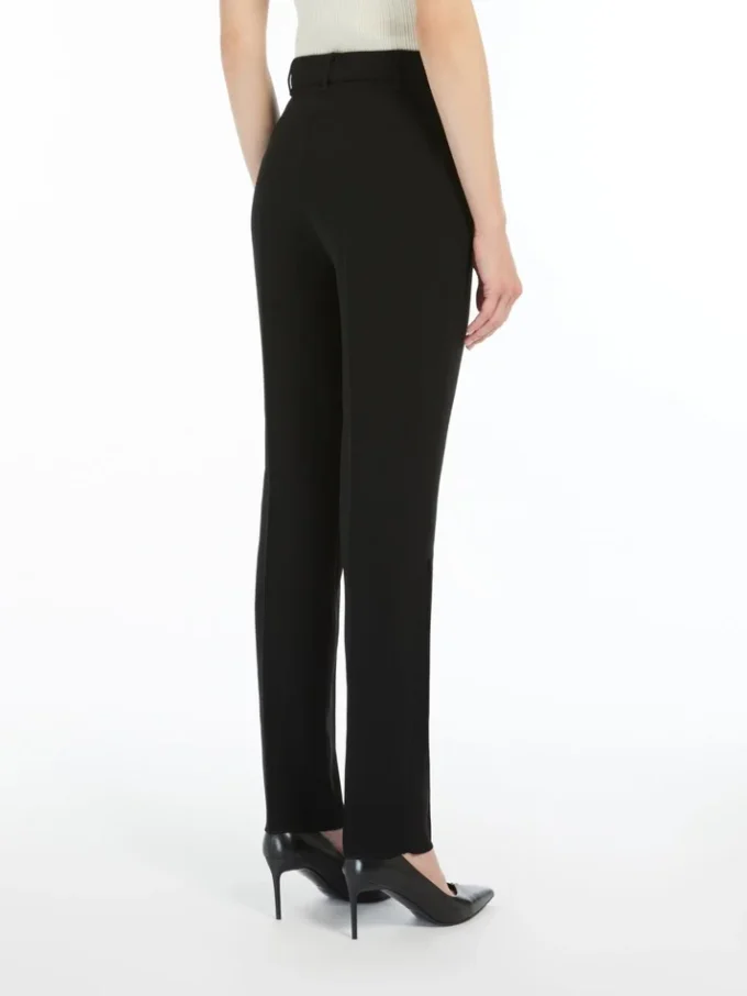Straight-fit cady trousers, black